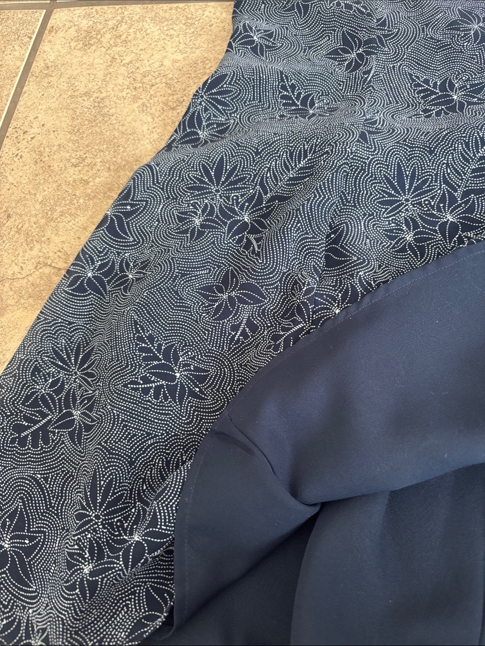 Liz Claiborne Navy Floral A-Line Flounce Skirt size 14 - Picture 5 of 5